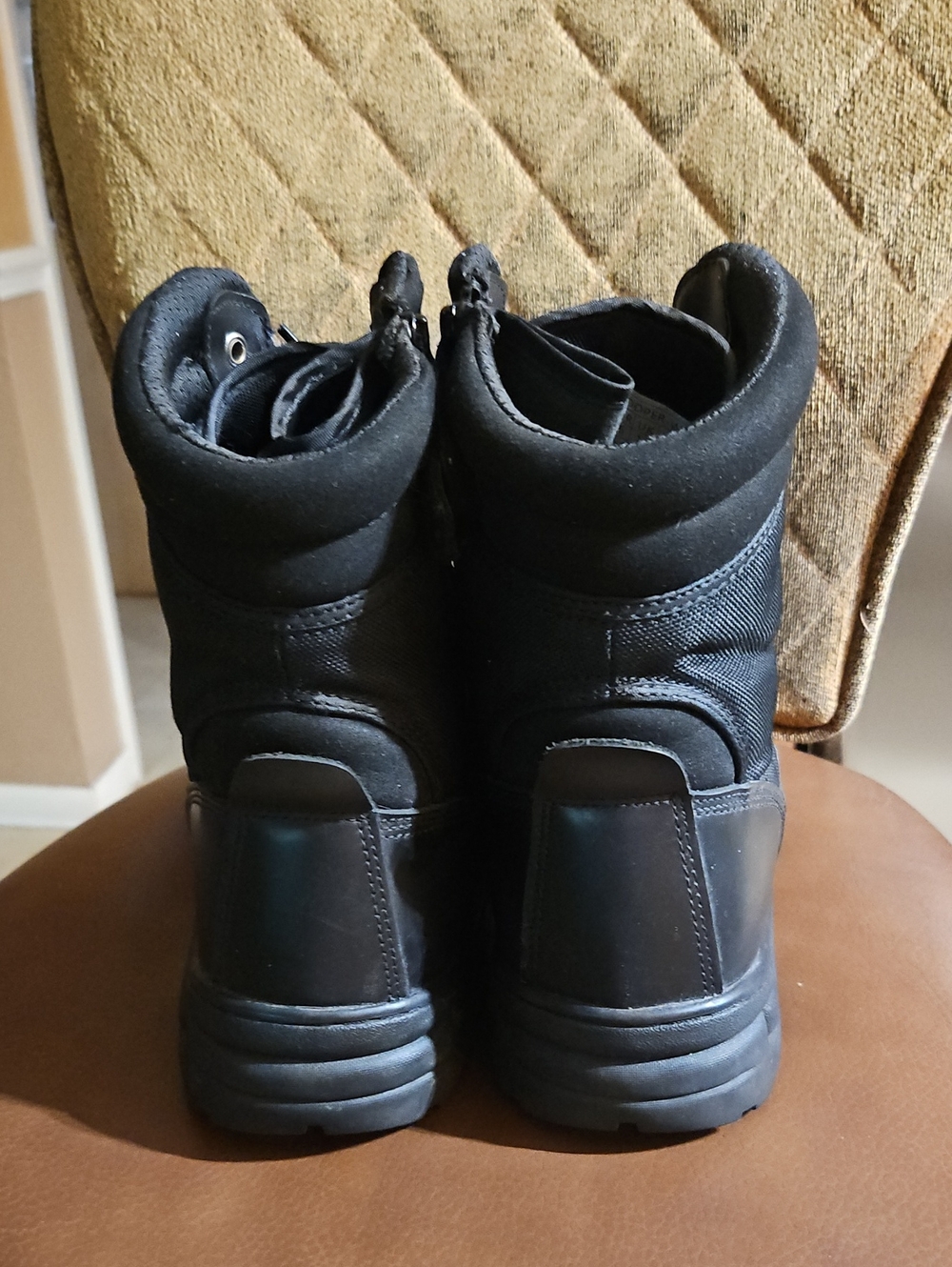 Nortiv 8 Trooper Black Leather Lace Up Zip Military Tactical Combat Boots Shoes - Picture 4 of 6
